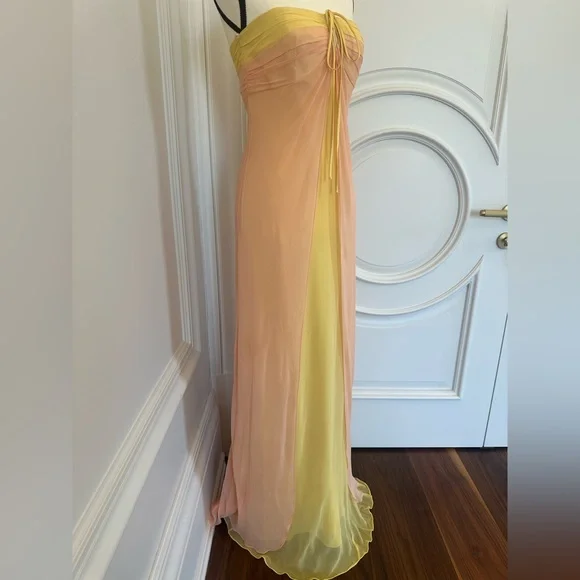 Laundry by Shelli Sehgal 100% Silk 2 Tone Beach Resort Wear Maxi Dress (Size 6) - Picture 2 of 10